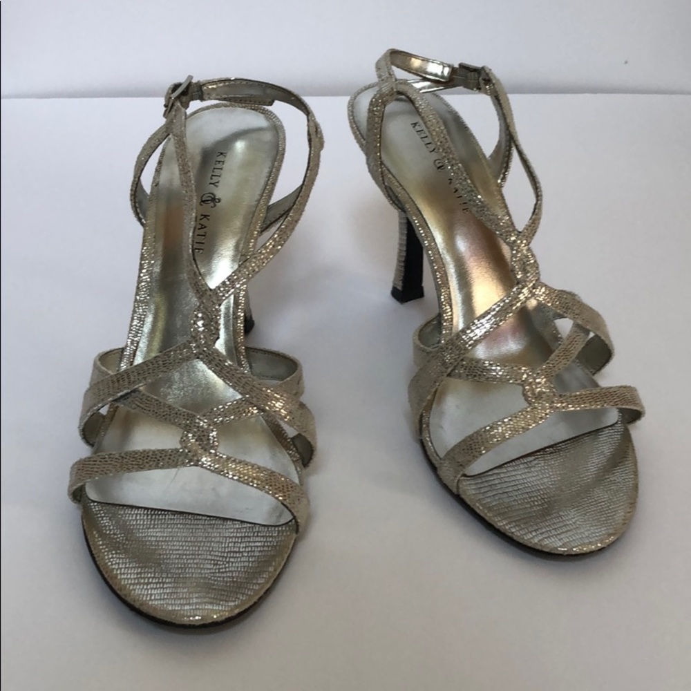 Formal silver shimmer heel